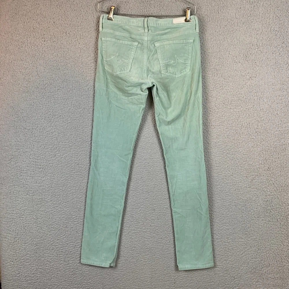 AG Adriano Goldschmied Pants 27 R  Stevie Slim Straight Corduroy‎ Mint Green
